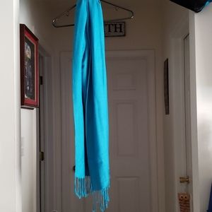 Turquoise Pashmina Scarf Wrap Shawl Fringe Soft Lightweight